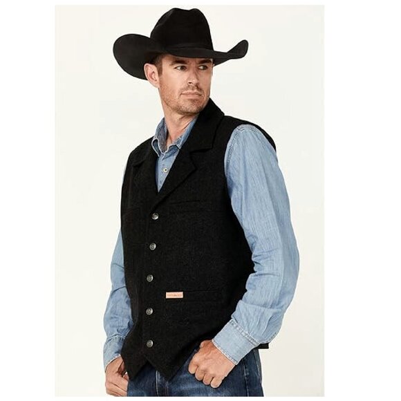 POWDER RIVER Panhandle Slim Montana Wool Button Up Vest Size XXL - Picture 9 of 11